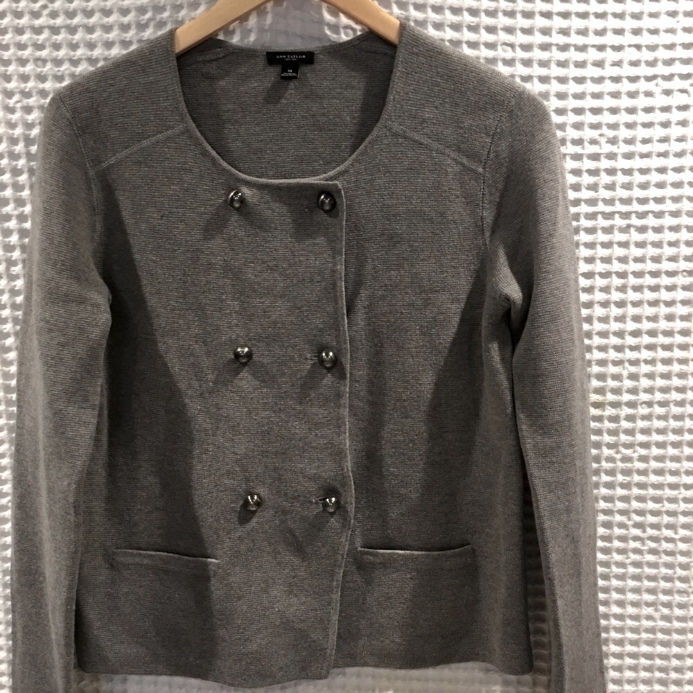 New Ann Taylor double breasted knit sweater jacket